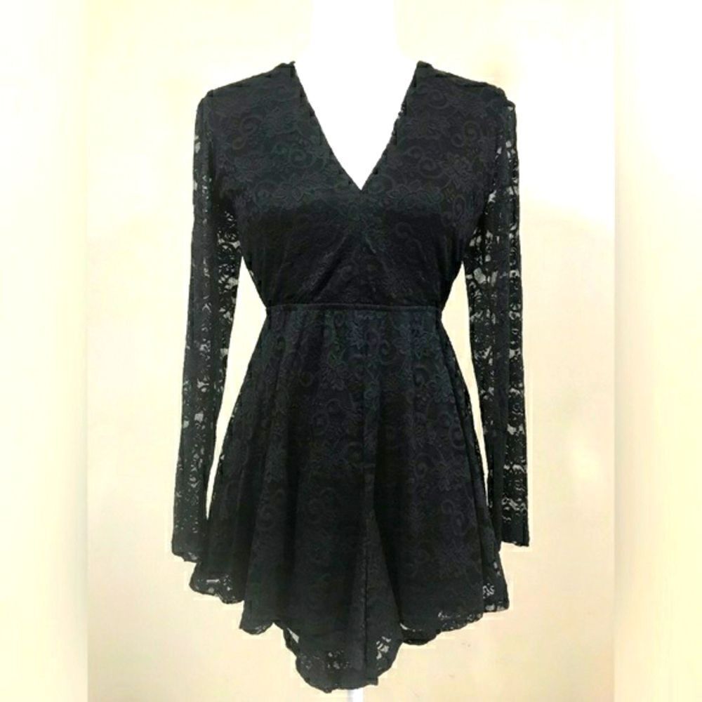 Black Lace Romper | size Small Approximately